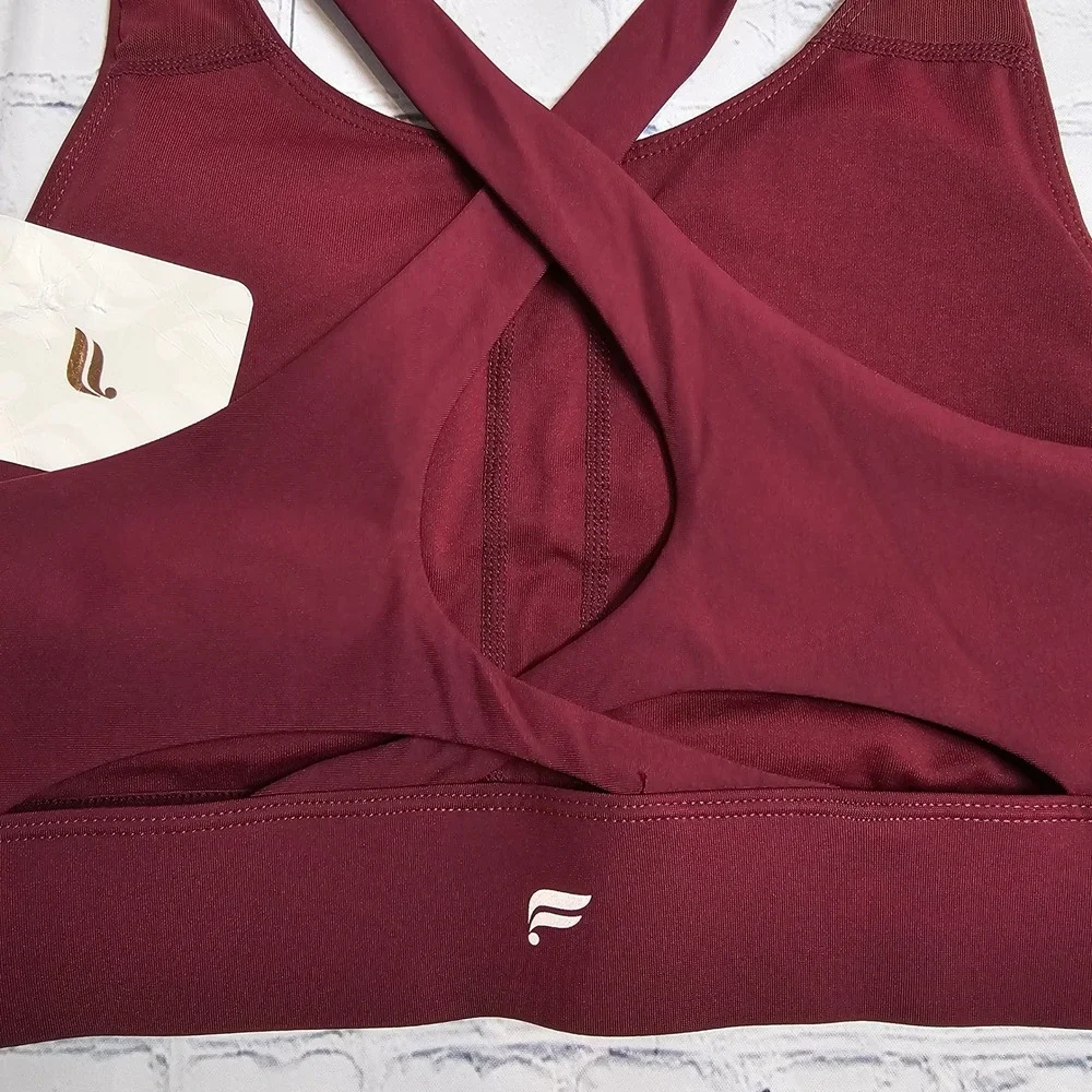 NEW Fabletics No-Bounce‎ High Impact Sports Bra Merlot XS